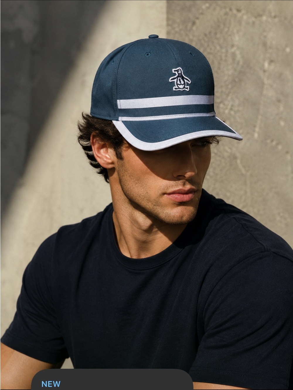 Original Penguin Men's Teal and White Baseball Cap with Penguin Logo
